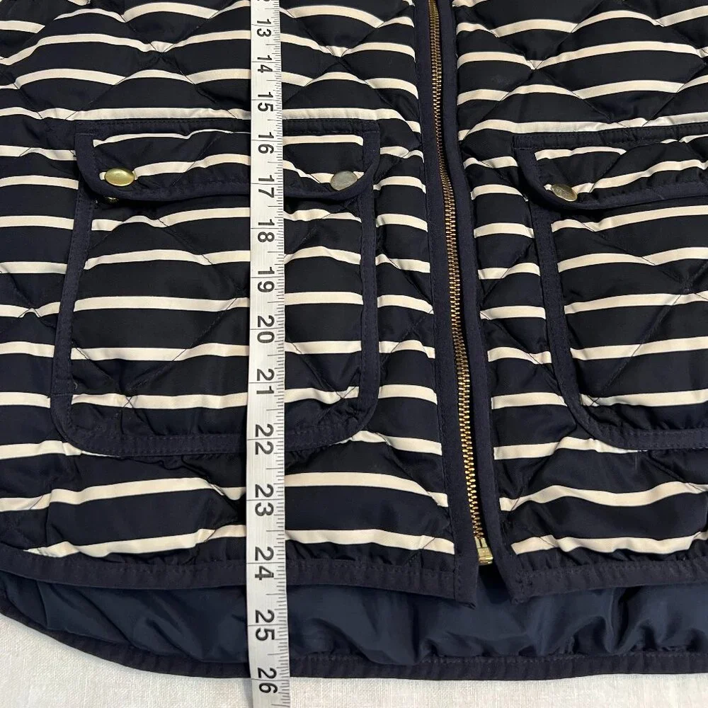 J. Crew Women's Vest Jacket Full Zip Dark Navy Stripes Size XL - Picture 6 of 7